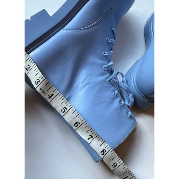 Stuart Weitzman McKenzee Cornflower Blue Combat Boots Size 6.5 Rare baby blue - Picture 7 of 10